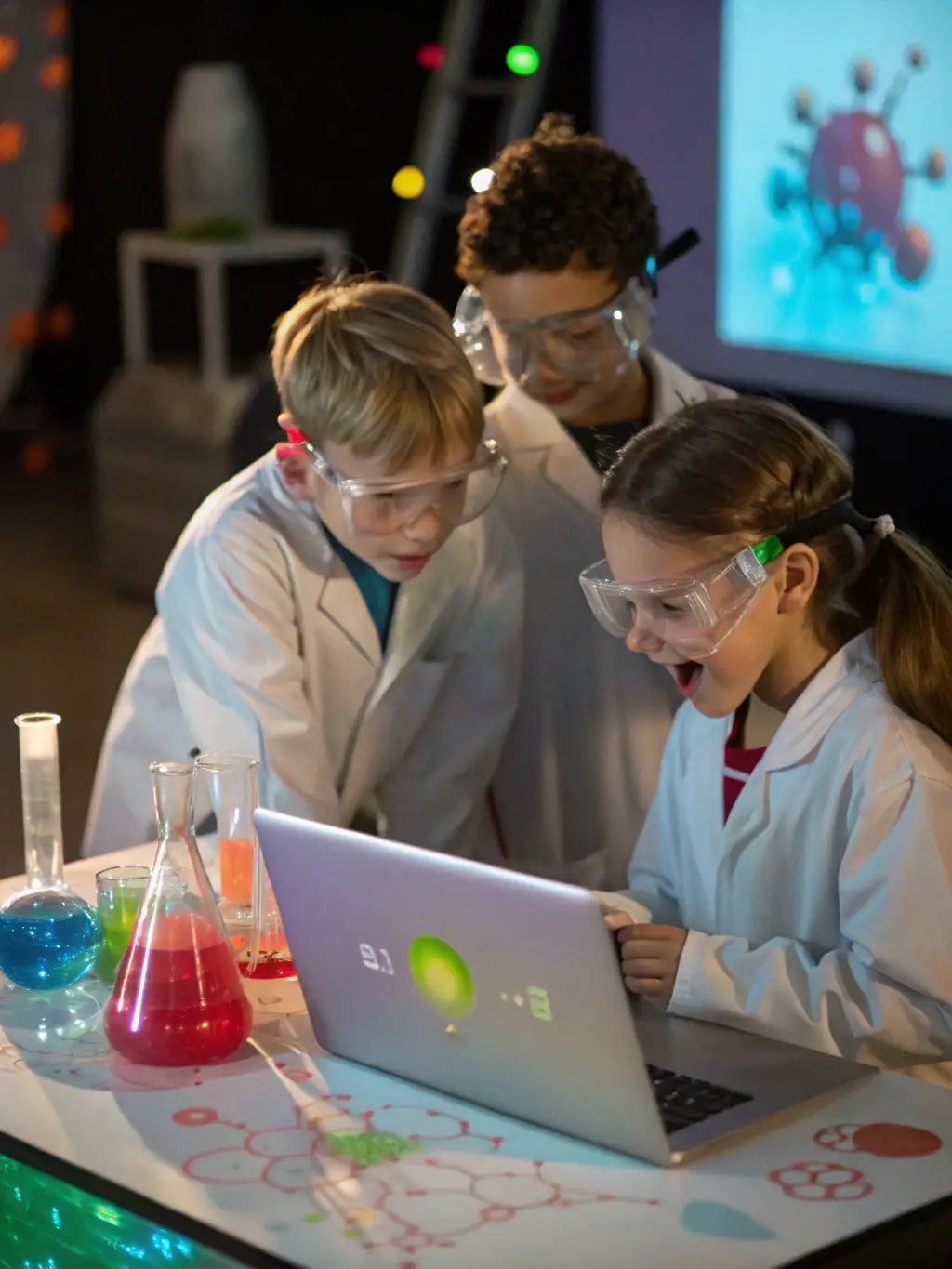 Children are participating in a school holiday workshop, building a complex IoT project with sensors and microcontrollers at TechnoBudz.